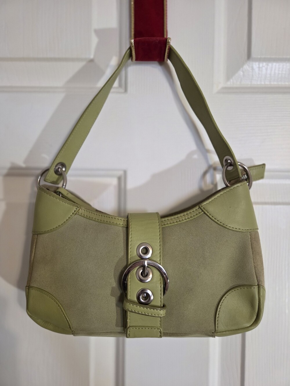 Vintage Y2K Bath & Body Works Green Leather Purse